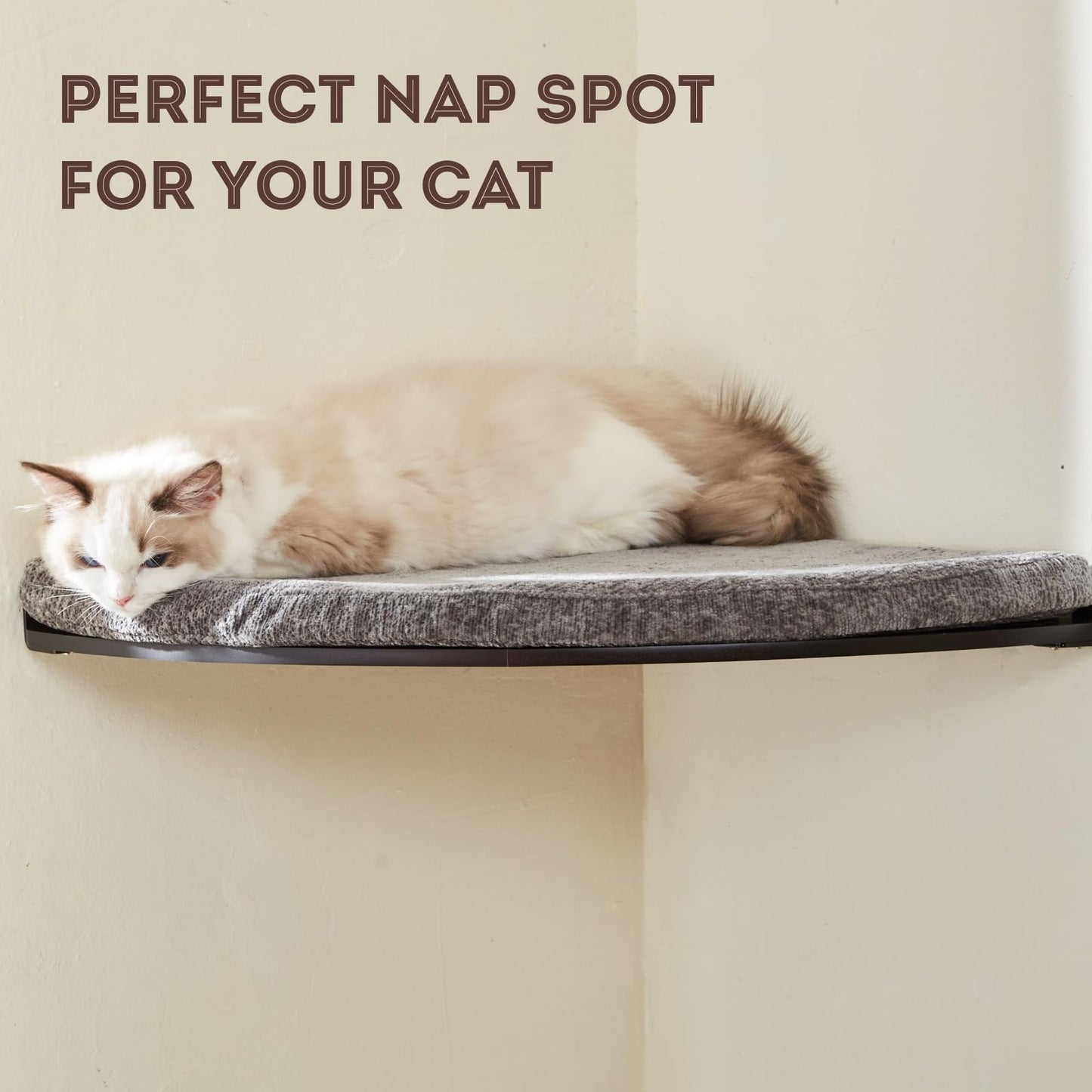 Corner Cat Shelf | Comfortable Cat Pad | Space-Saving Design