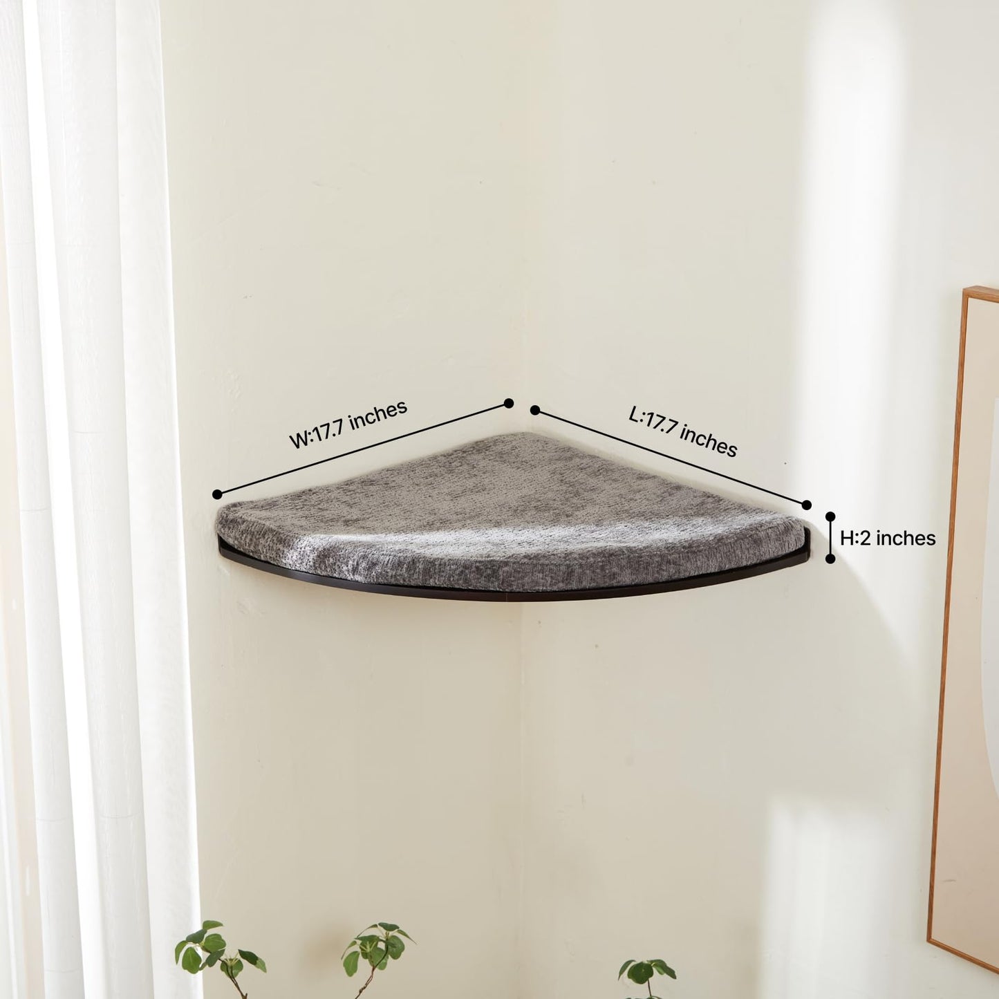Corner Cat Shelf | Comfortable Cat Pad | Space-Saving Design