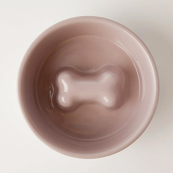 Ceramic Slow Feeder Dog Bowl | Reduces Bloating | Includes Acrylic Stand