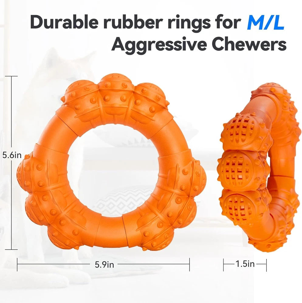 Indestructible Dog Chew Ring | Durable for Aggressive Chewers | Tough Toy