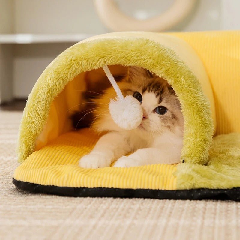 Warm Thickened Pet Nest | Cozy Cat Tunnel Bed for Comfort and Security