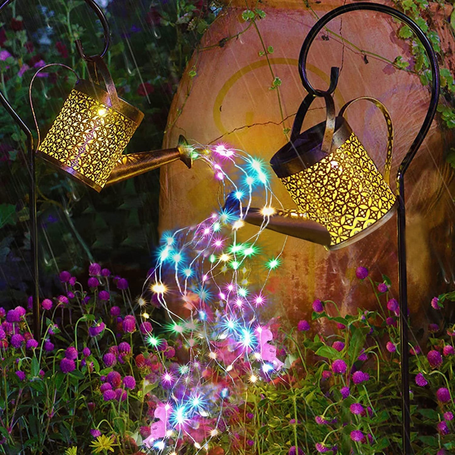 Solar Colorful Watering Can Lights (Free Hook)