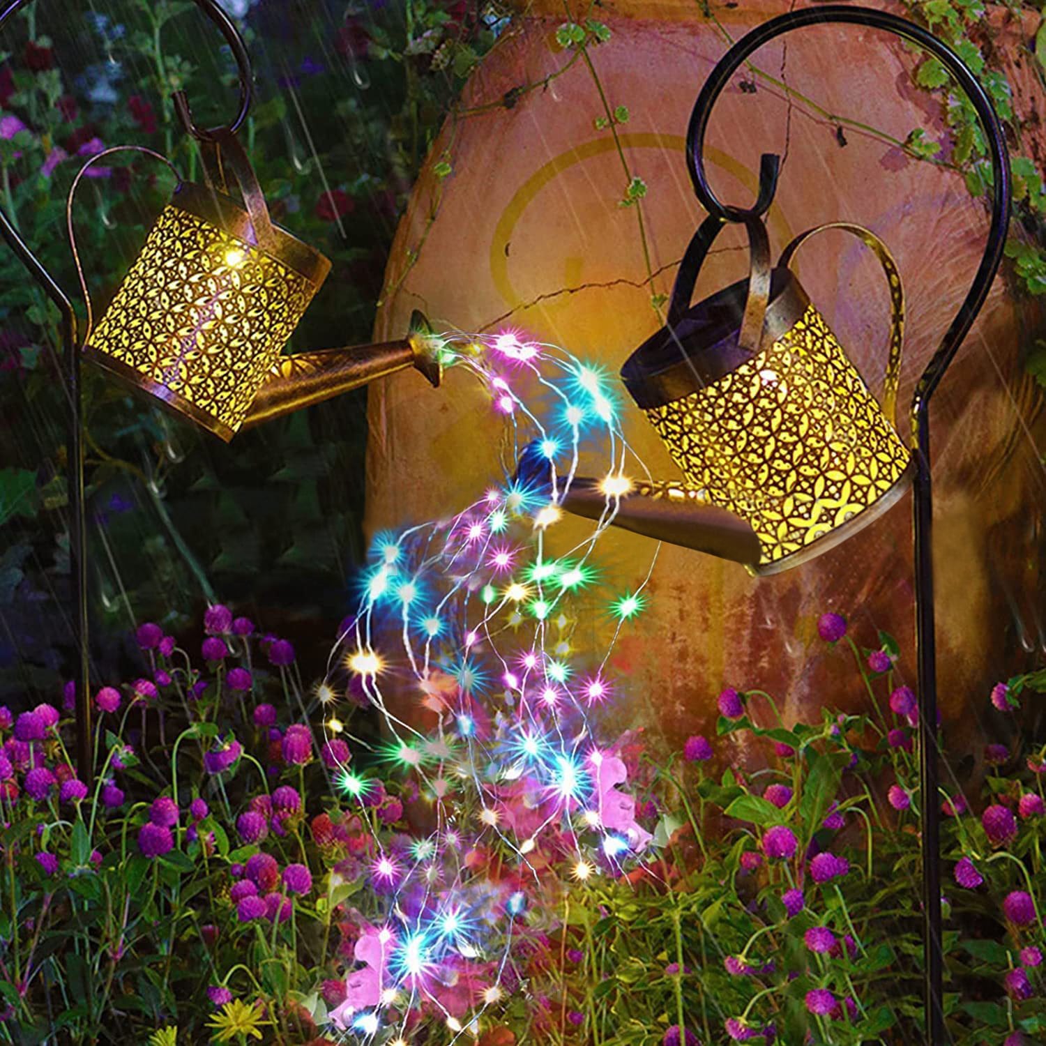 Solar Colorful Watering Can Lights