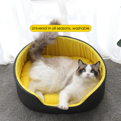 Yellow Pet Bed | Cozy Soft Material | Stylish Design for Cats