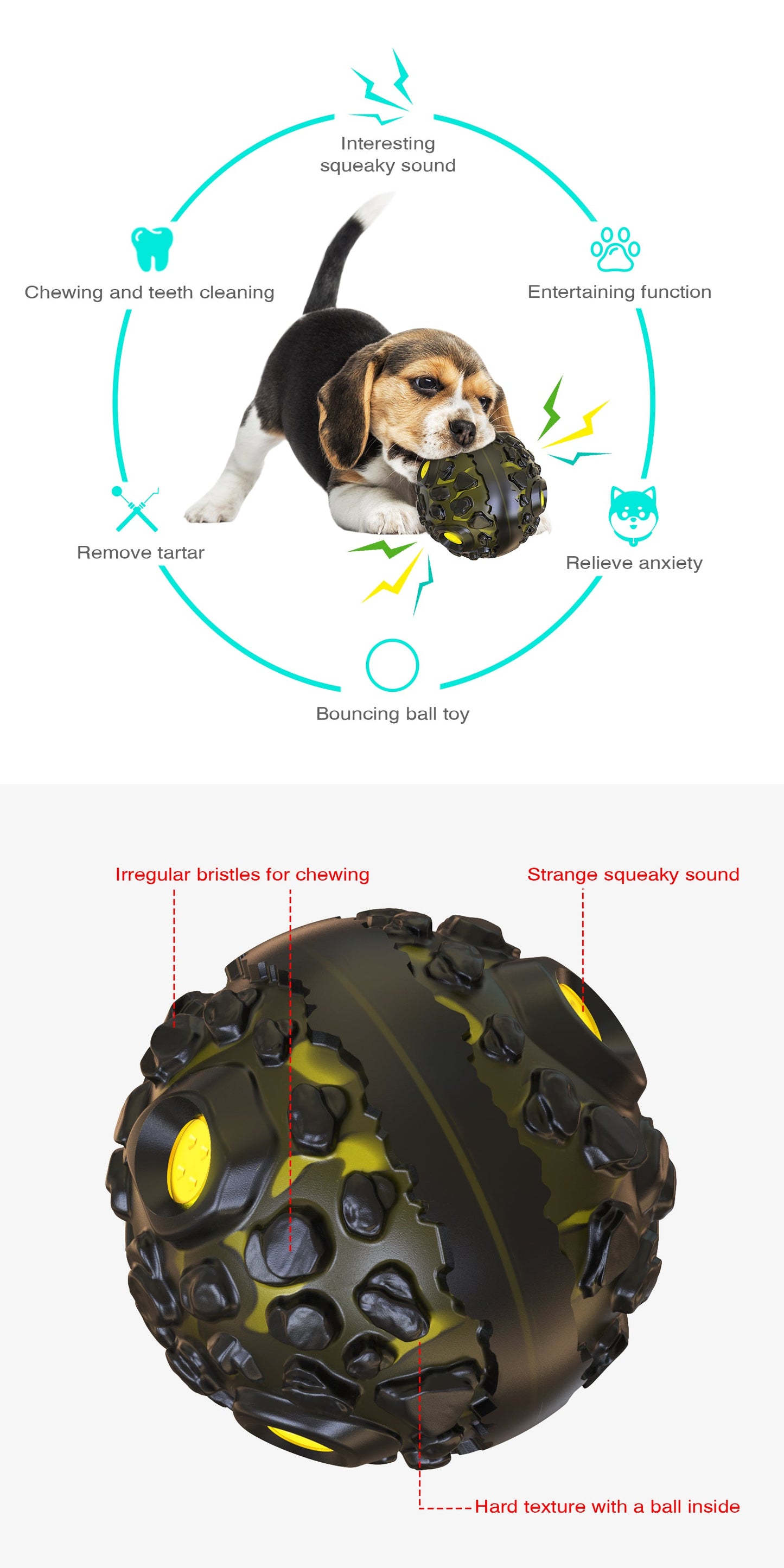 Meteorite Rolling Giggling Dog Ball | Interactive Fun | Durable Design