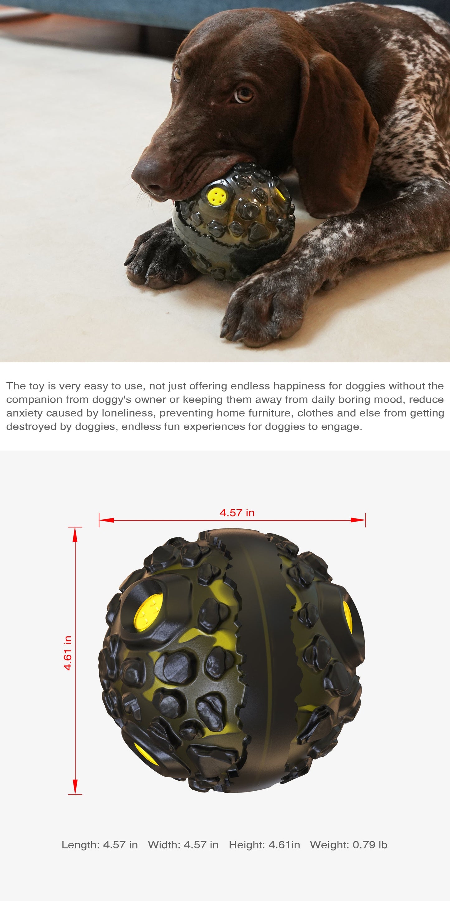 Meteorite Rolling Giggling Dog Ball | Interactive Fun | Durable Design