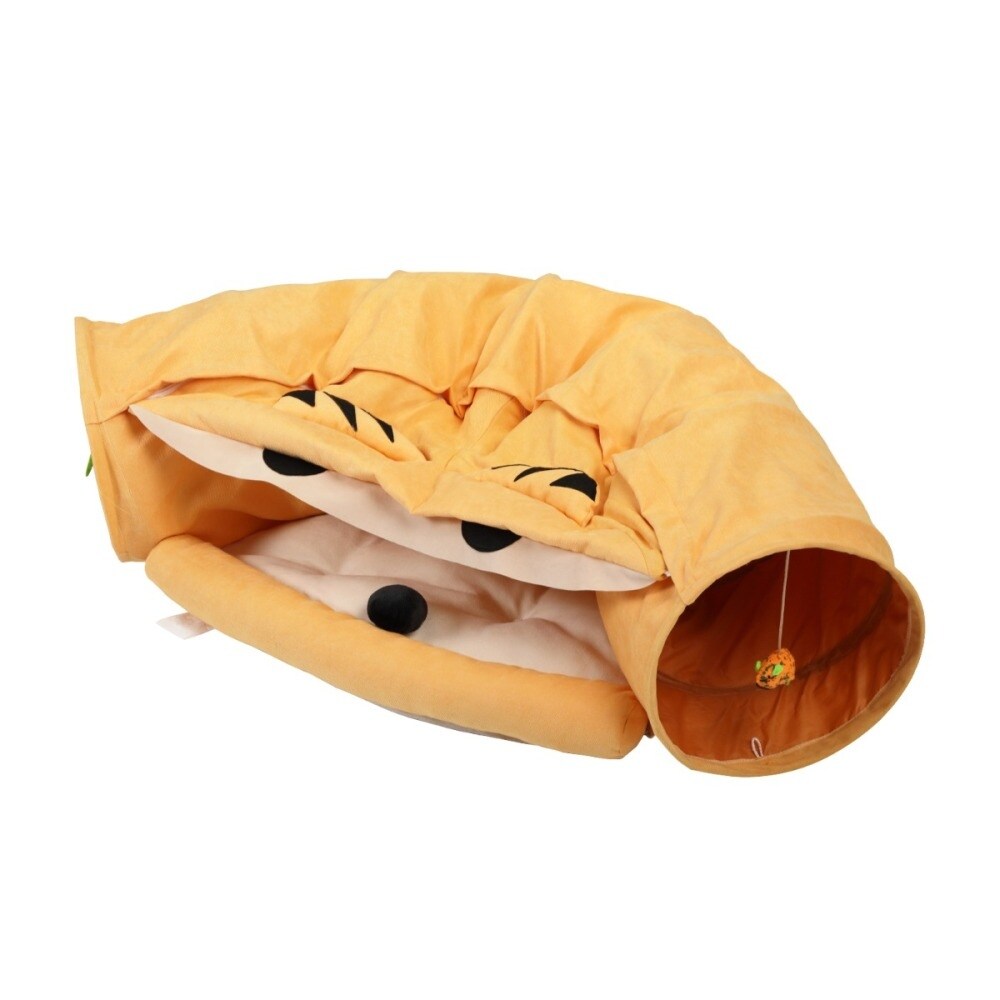 Telescopic Cat Tunnel Bed | Cushioned Comfort | Space-Saving Design