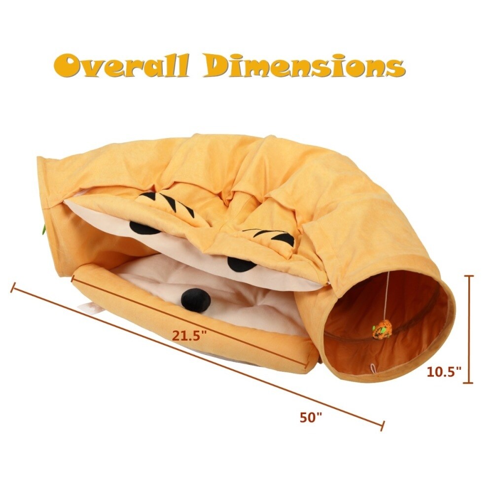 Telescopic Cat Tunnel Bed | Cushioned Comfort | Space-Saving Design