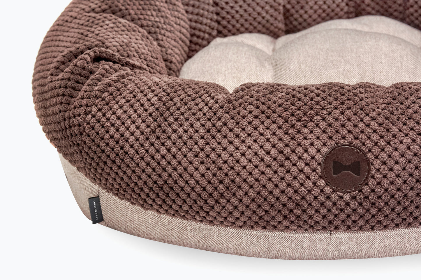 Chestnut Donut Dog Bed | Cozy Round Design | Soft Plush Material