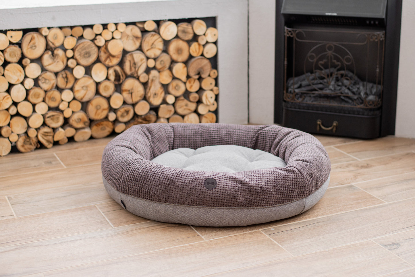 Chestnut Donut Dog Bed | Cozy Round Design | Soft Plush Material