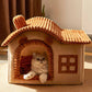 Semi-Enclosed Cat Bed | Cozy Design | Perfect for Cats to Hide and Rest