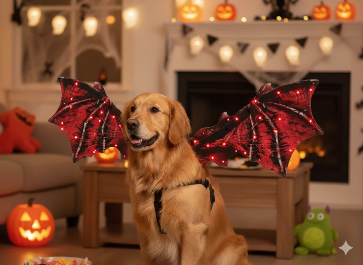 Halloween Dog Dragon Wings