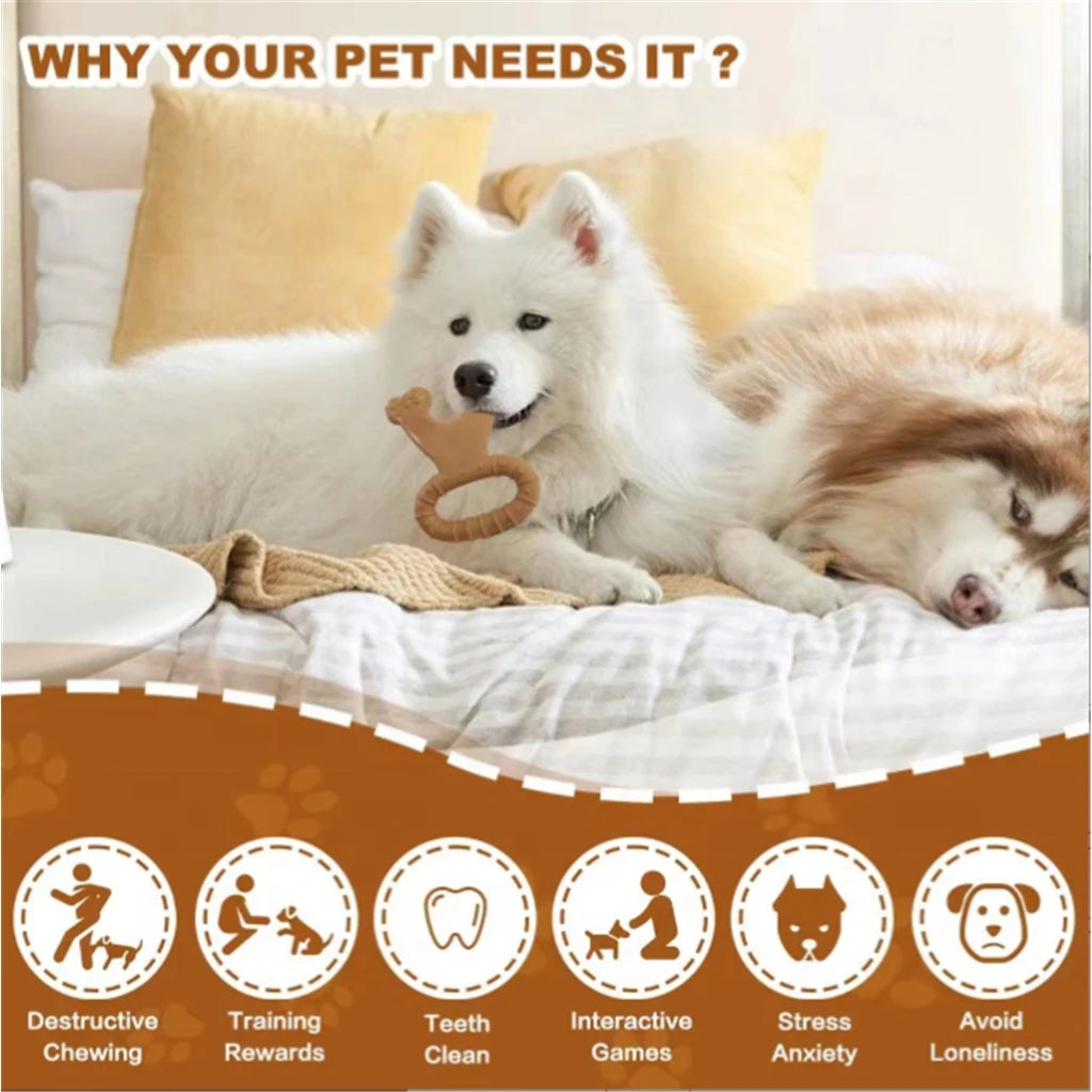 Beef Flavor Rubber Teething Toy | Anxiety Relief | Dental Cleaning