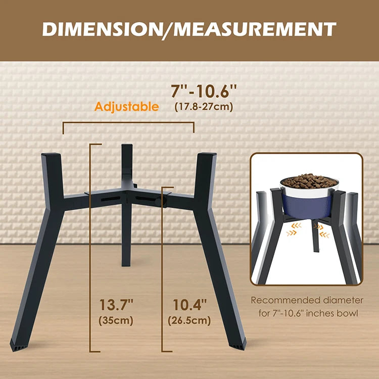 Adjustable Elevated Dog Bowl | Portable Metal Design