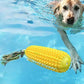 Sustainable Dog Toothbrush Chew Toy | Corn Shape Molar Stick | Squeaky Rubber Nylon