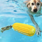 Sustainable Dog Toothbrush Chew Toy | Corn Shape Molar Stick | Squeaky Rubber Nylon