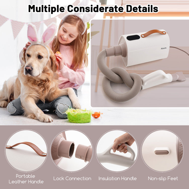 Dog Hair Dryer | Adjustable Temperature | Overheat Protection