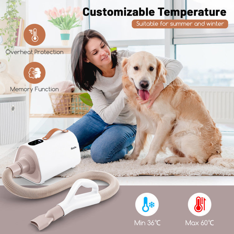Dog Hair Dryer | Adjustable Temperature | Overheat Protection