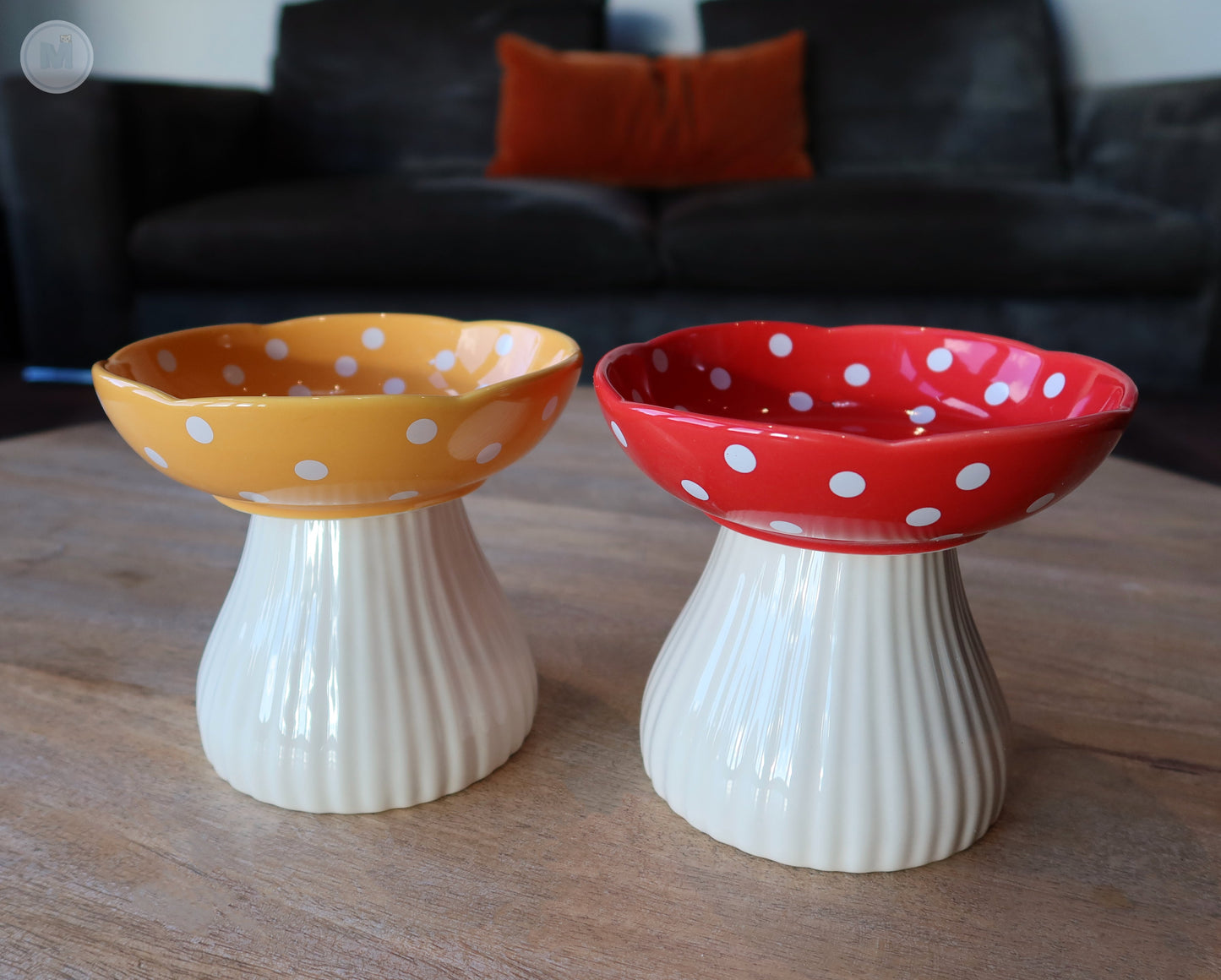 Elevated Mushroom Cat Bowl | Ergonomic Design | Reduces Neck Strain