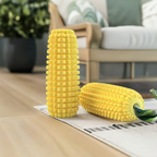 Sustainable Dog Toothbrush Chew Toy | Corn Shape Molar Stick | Squeaky Rubber Nylon