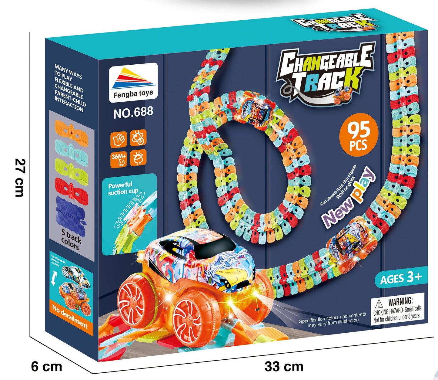 Sticky Anti-Gravity Kids Car Track Set