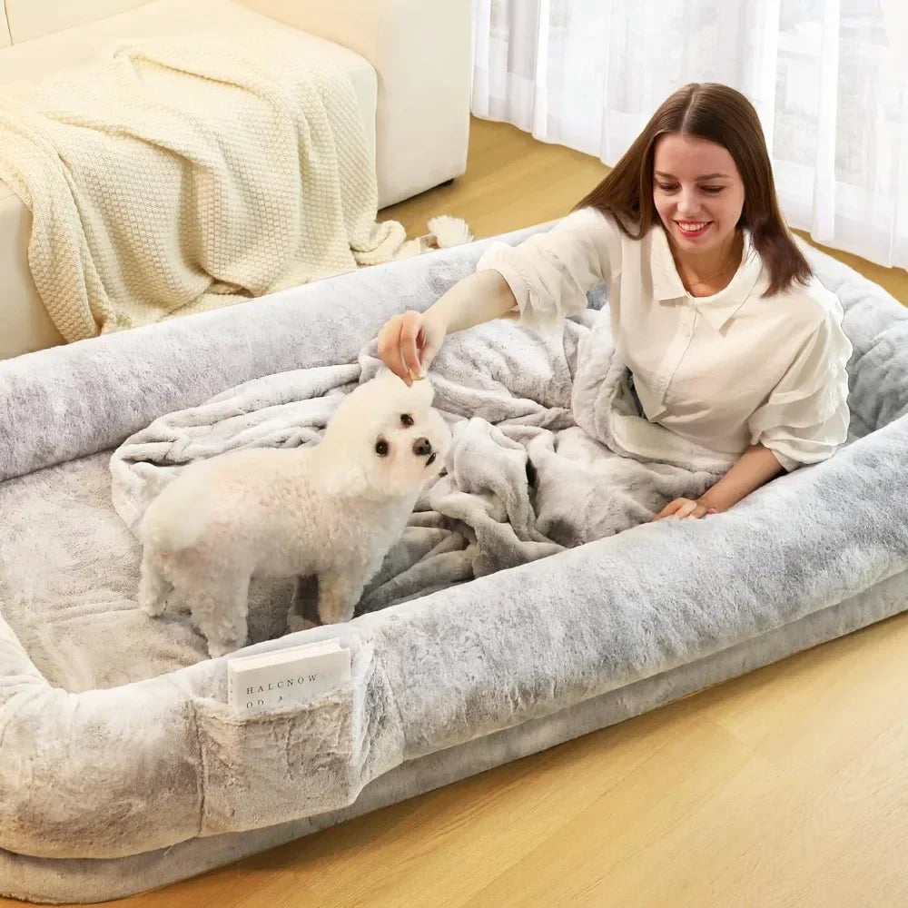 Human Dog Bed 71" Long Orthopedic Design Removable Cover Waterproof Washable