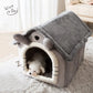 Foldable Washable Indoor Dog Cat House with Bed | Cozy Pet Shelter