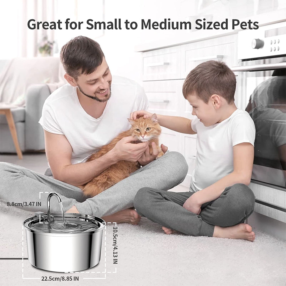 Stainless Steel Cat Water Fountain 3L Automatic Dispenser