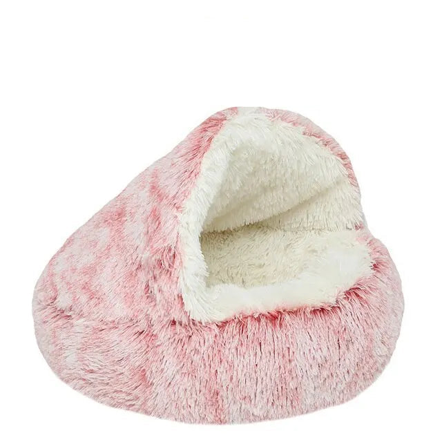 Plush Cave Bed for Cats and Small Dogs | Cozy Warm Soft Design