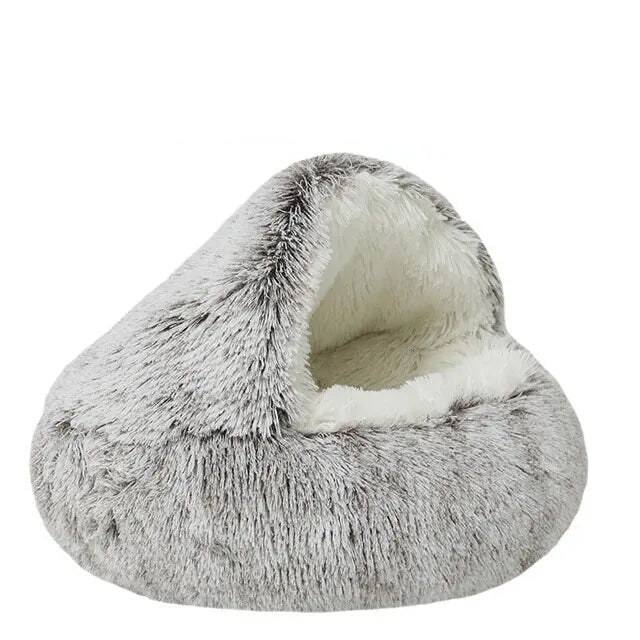 Plush Cave Bed for Cats and Small Dogs | Cozy Warm Soft Design