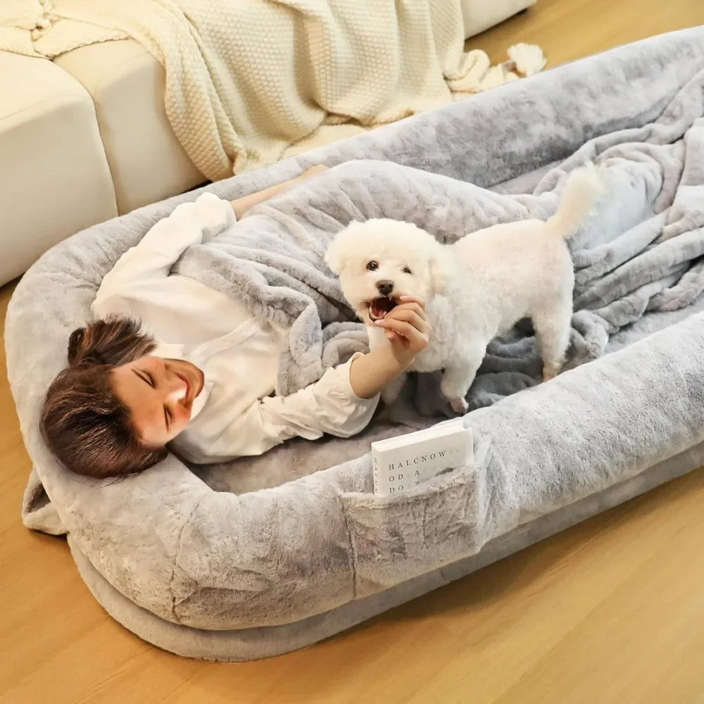Human Dog Bed 71" Long Orthopedic Design Removable Cover Waterproof Washable