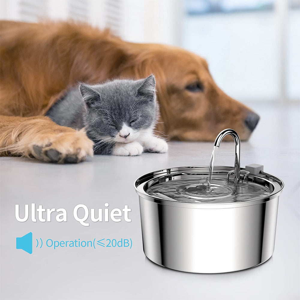 Stainless Steel Cat Water Fountain 3L Automatic Dispenser