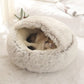 Plush Cave Bed for Cats and Small Dogs | Cozy Warm Soft Design