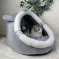 Cat Cave House Bed | Cozy Design | Built-In Toy for Fun