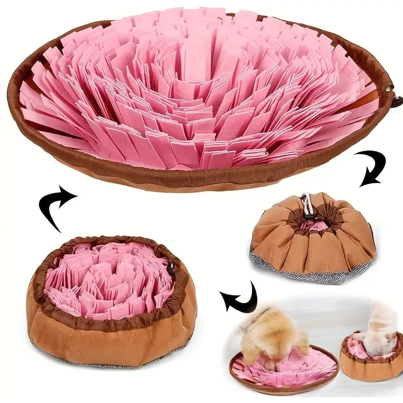Felt Dog Sniffing Pad | Washable Foldable Slow Feeder for Dogs