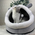 Cat Cave House Bed | Cozy Design | Built-In Toy for Fun
