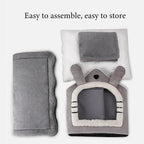 Foldable Washable Indoor Dog Cat House with Bed | Cozy Pet Shelter