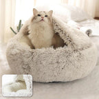 Plush Cave Bed for Cats and Small Dogs | Cozy Warm Soft Design