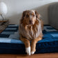 Reclaimed Denim Dog Bed | Orthopedic Foam | Washable Cover