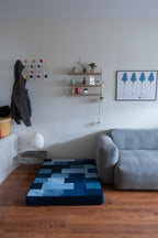 Reclaimed Denim Dog Bed | Orthopedic Foam | Washable Cover
