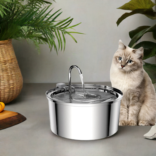 Stainless Steel Cat Water Fountain 3L Automatic Dispenser