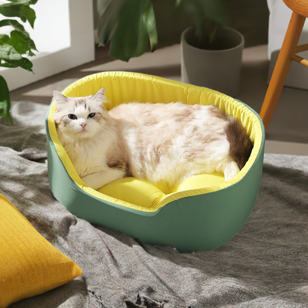 Yellow Pet Bed | Cozy Soft Material | Stylish Design for Cats