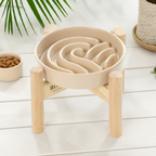 Wave Slow Feeder Ceramic Pet Bowl | Promotes Healthy Eating | Reduces Bloating