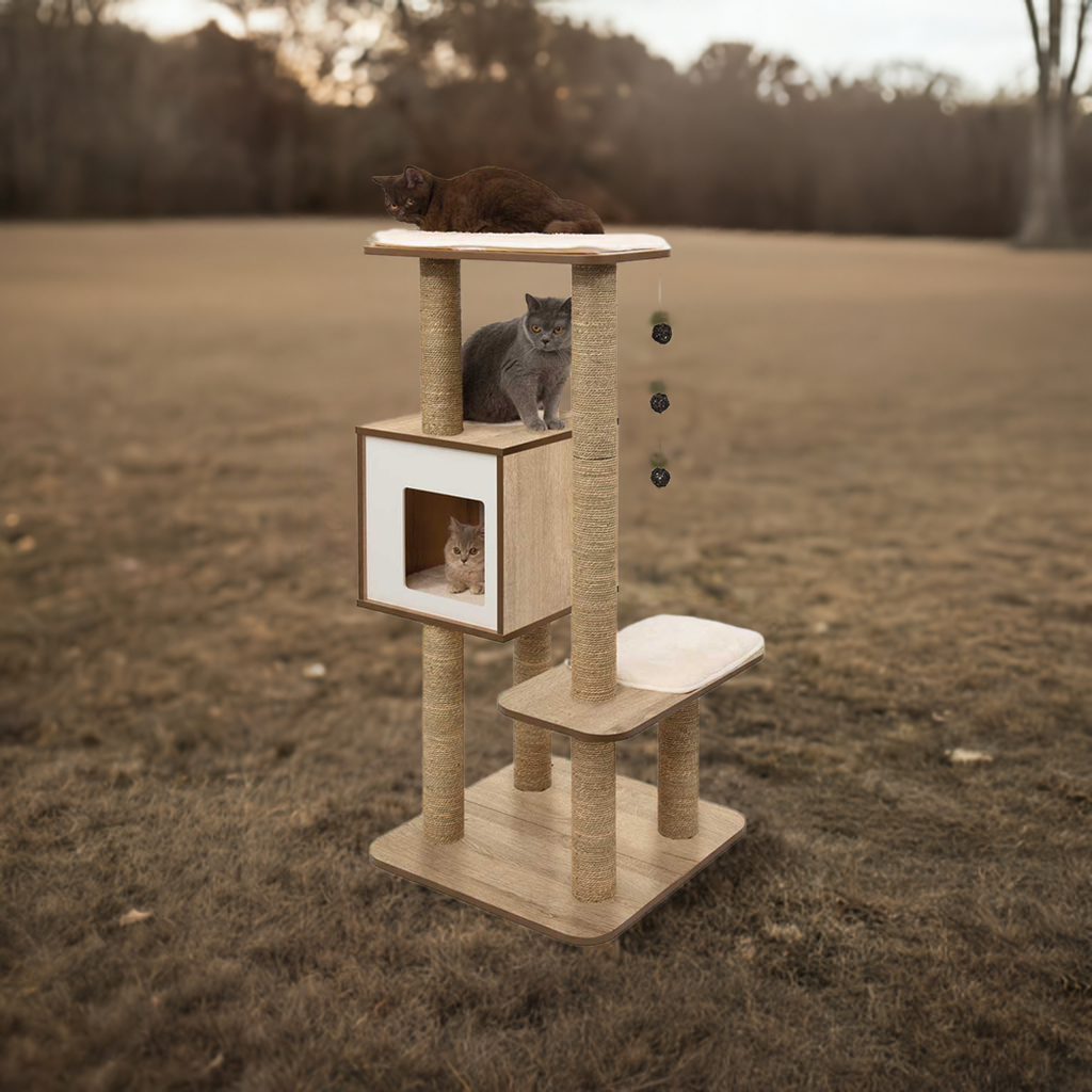 High Cat Base Oak | Stylish Storage Solution | Modern Design