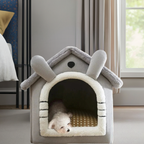 Foldable Washable Indoor Dog Cat House with Bed | Cozy Pet Shelter