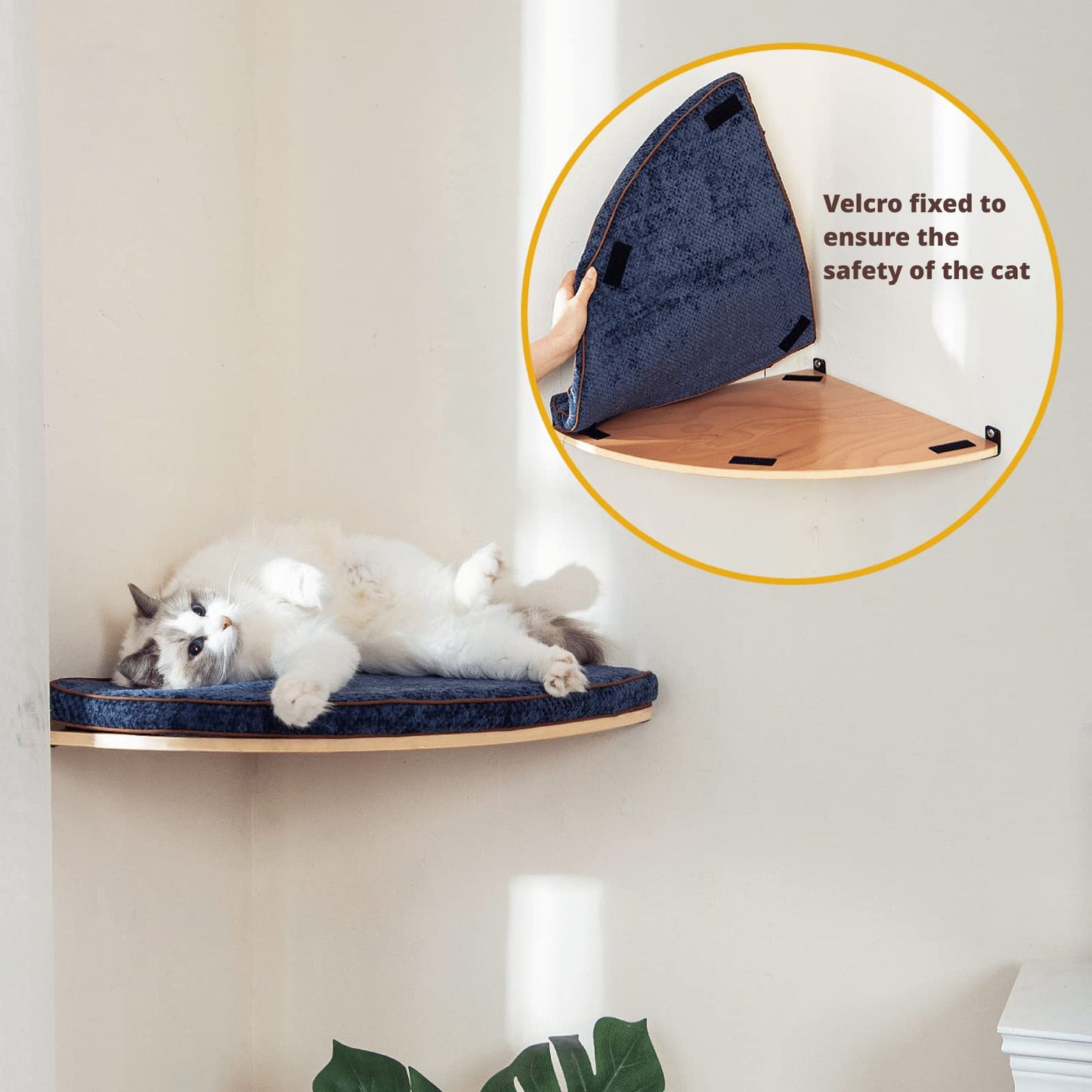 Corner Cat Shelf | Comfortable Cat Pad | Space-Saving Design