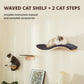 Wave Cat Shelves | 2 Cat Wall Steps | Modern Cream Cat Furniture