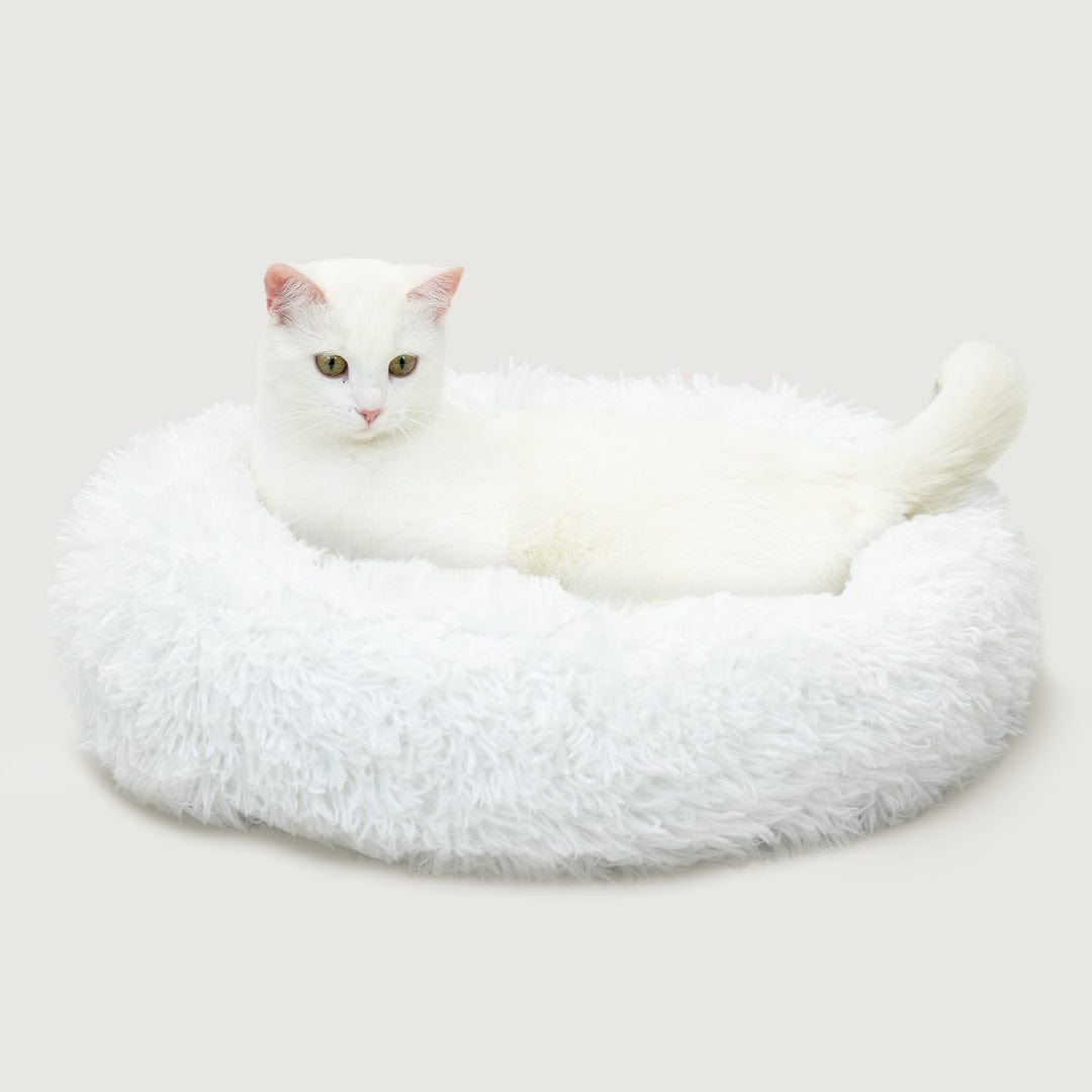 Fluffy Cat Bed | Cozy Warm Soft Design | Perfect for Cats and Kittens