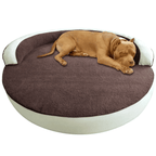 Large Round Dog Bed | Orthopedic Support Sherpa Bolster Design
