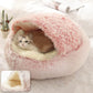 Plush Cave Bed for Cats and Small Dogs | Cozy Warm Soft Design